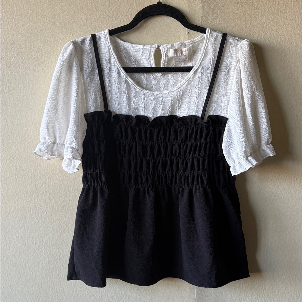 Chic Black and White Women's Blouse